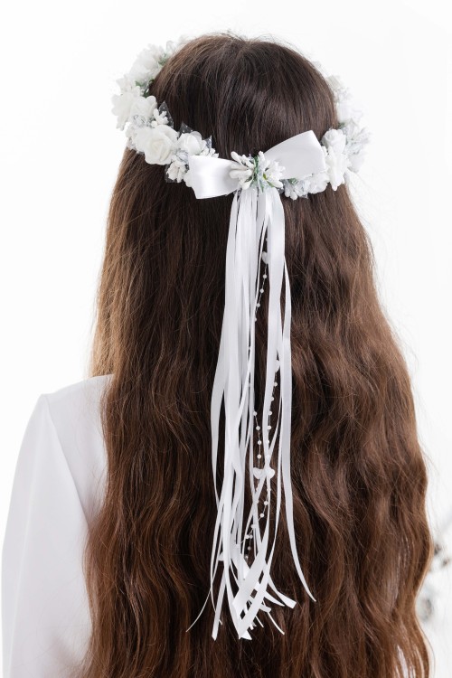 wianek komunijny dla dziewczynki jagna tył