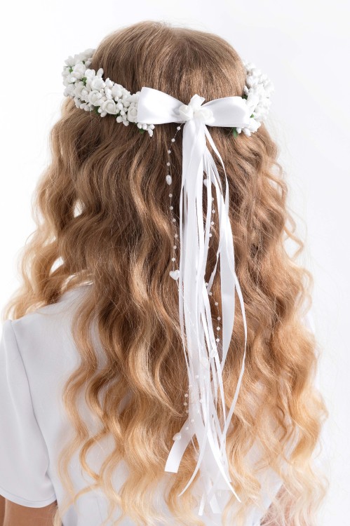 wianek komunijny dla dziewczynki dobrawa tył