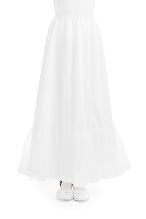 Halka z tiulową falbaną pod albę komunijną