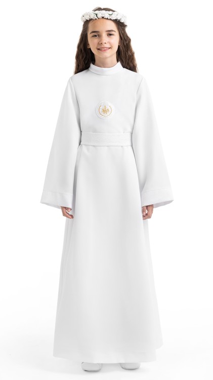 Alba komunijna dla dziewczynki Emilia biała