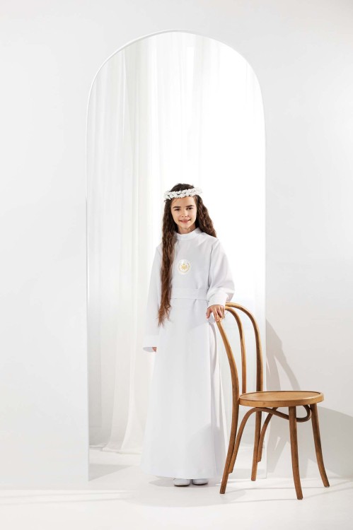 Alba komunijna dla dziewczynki Emilia biała