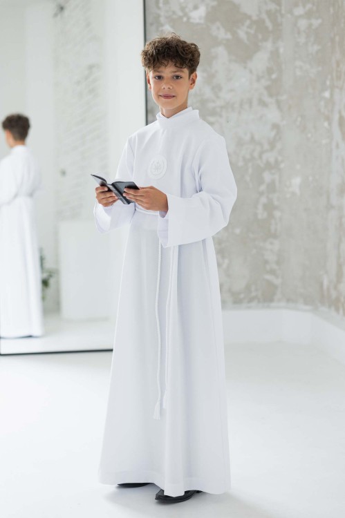 Alba komunijna dla chłopca Emil biały 2