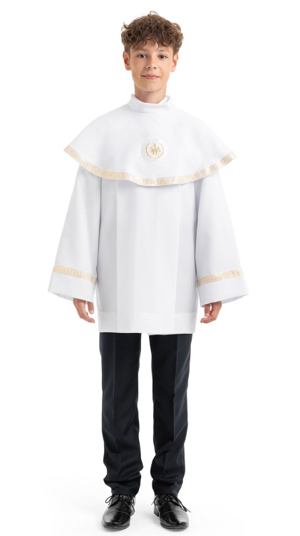 Alba komunijna o krótkim kroju dla chłopca Michał