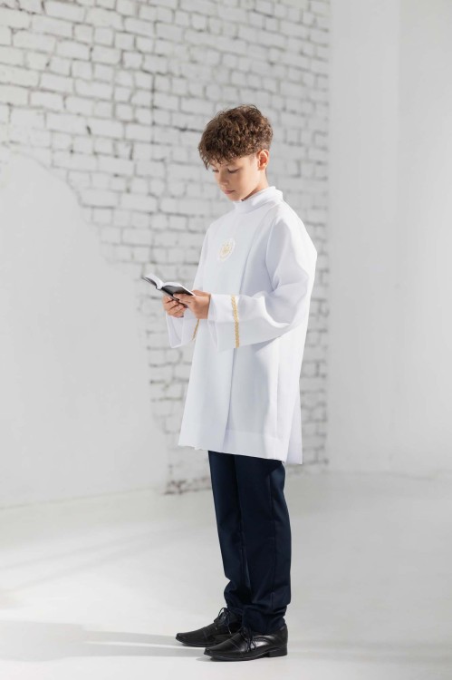 Alba komunijna o krótkim kroju dla chłopca Marian 3