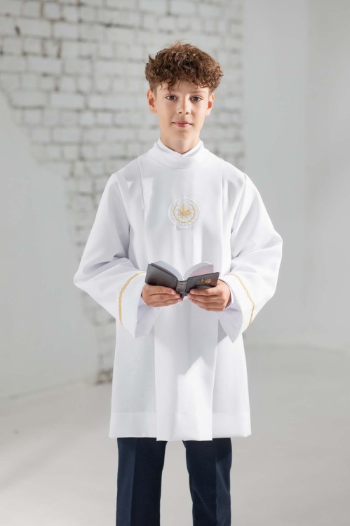 Alba komunijna o krótkim kroju dla chłopca Marian 2