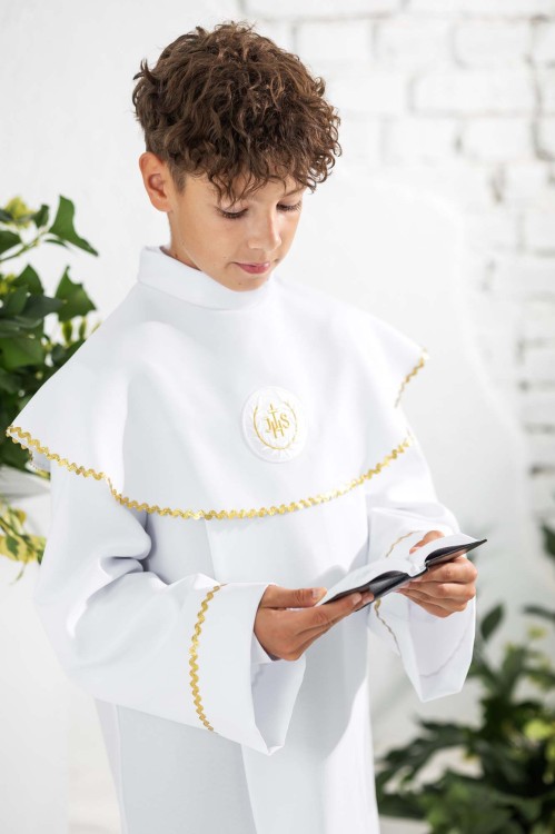 Alba komunijna o krótkim kroju dla chłopca Antoś 2