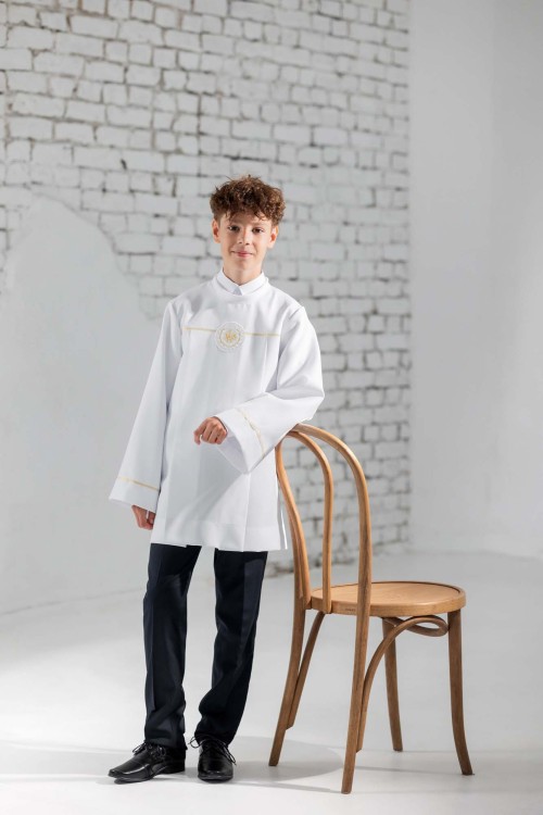 Alba komunijna o krótkim kroju dla chłopca Stefan 3