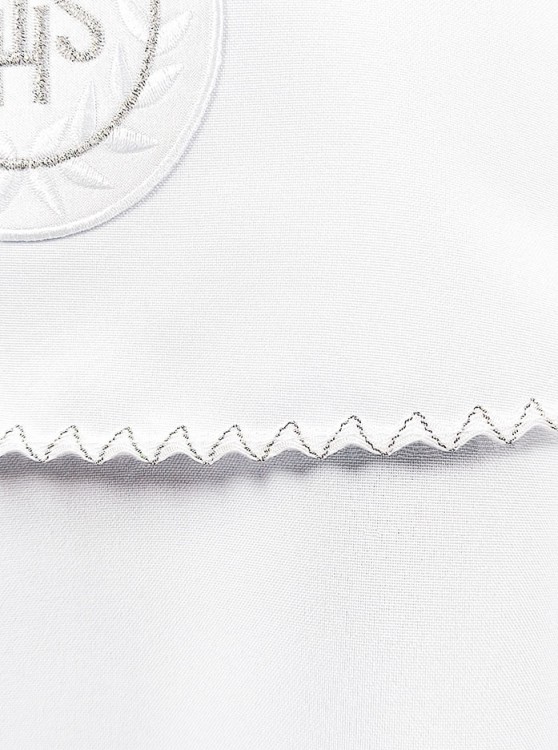 Alba komunijna Oliwier srebrny zbliżenie